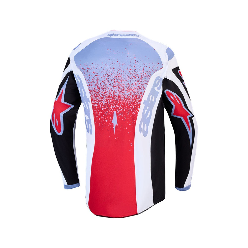 Alpinestars 2027 Fluid Drag Jersey Black/White/Light Blue/Red Fluoro
