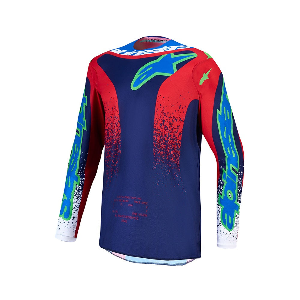 Alpinestars 2027 Fluid Drag Jersey Blue/Navy/Fire Red/White