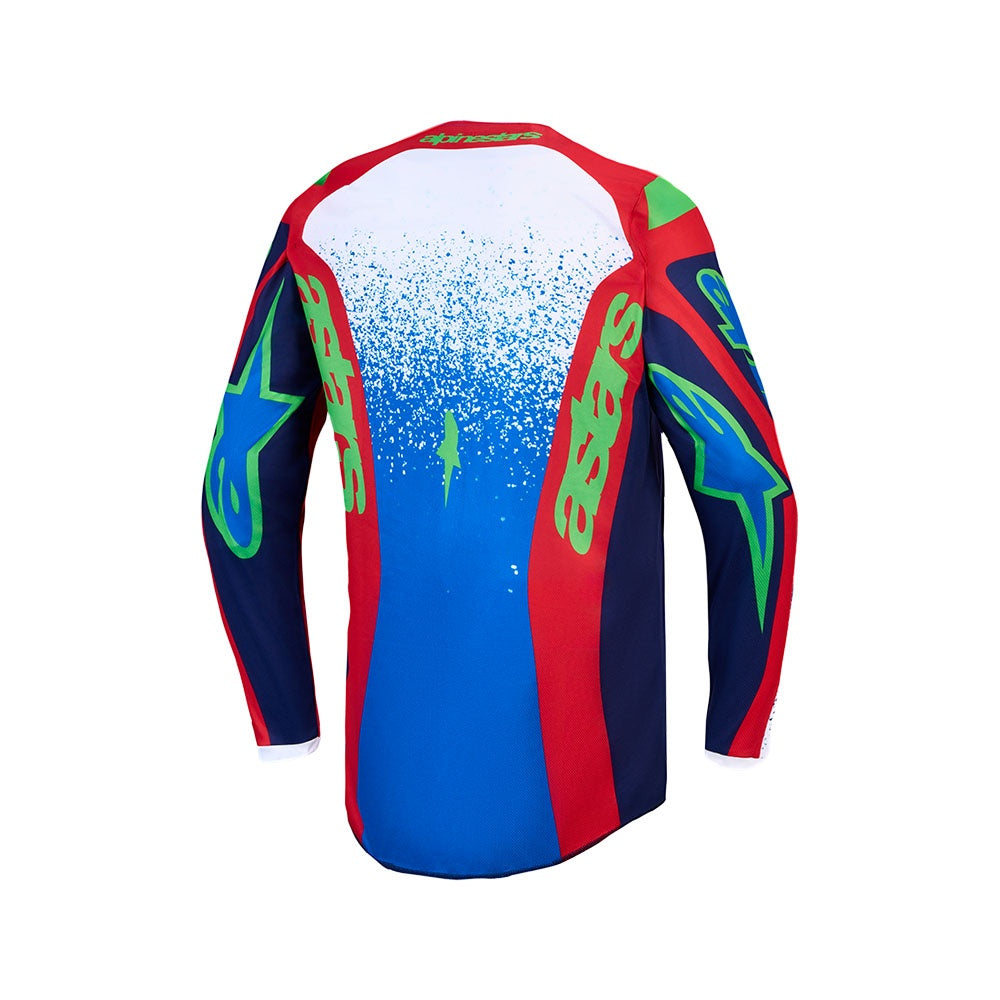 Alpinestars 2027 Fluid Drag Jersey Blue/Navy/Fire Red/White