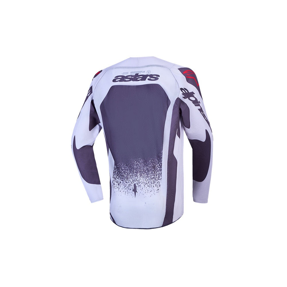 Alpinestars Youth Supertech Swan Jersey - Light Lilac/Dark Gray/Red Fluoro