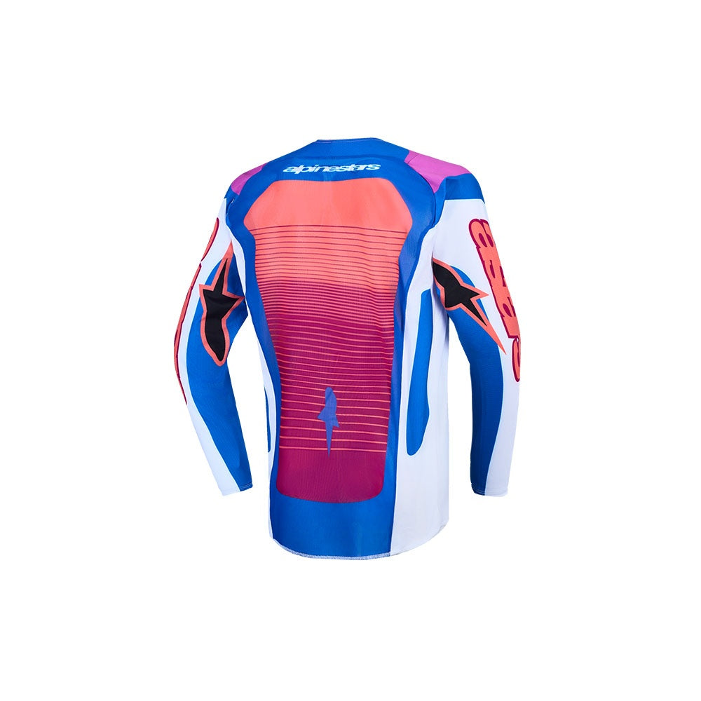 Alpinestars 2027 Youth Supertech Maven Jersey - White/Hot Coral/Blithe Blue