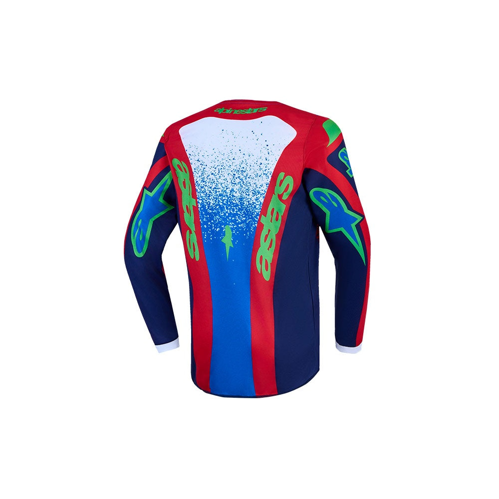 Alpinestars 2027 Youth Fluid Drag Jersey - Blue/Navy/Fire Red/White
