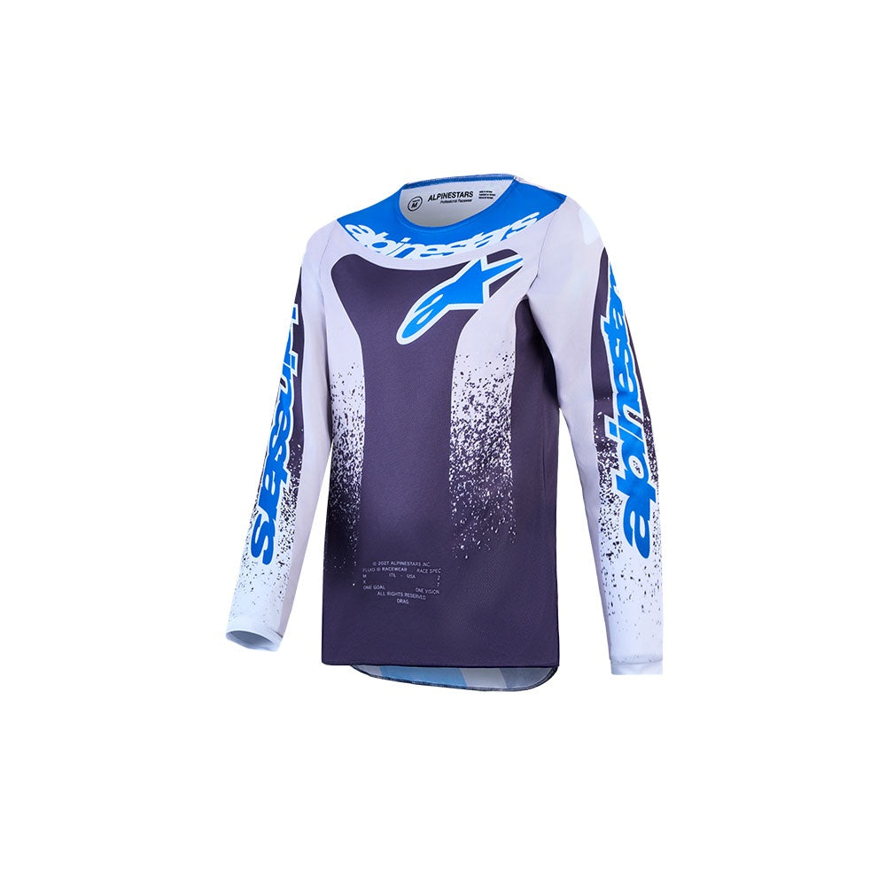 Alpinestars 2027 Youth Fluid Drag Jersey - Graystone/Light Lilac/UCLA Blue/Black
