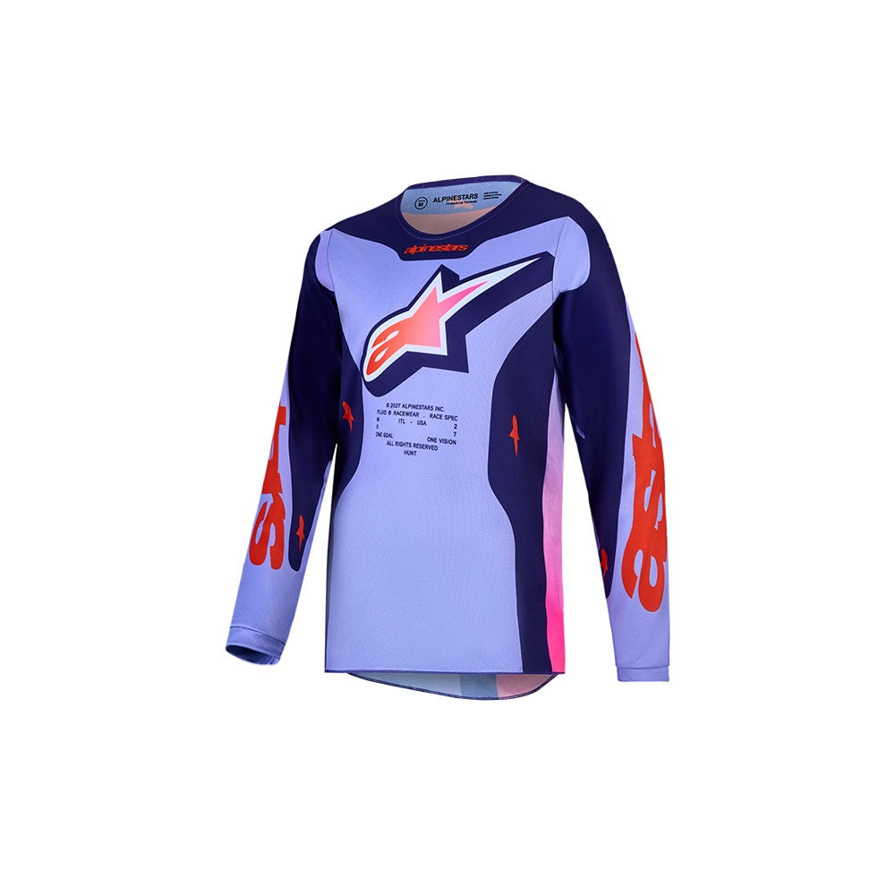 Alpinestars 2027 Youth Fluid Hunt Jersey - Light Violet/Deep Purple/Pink Fluoro