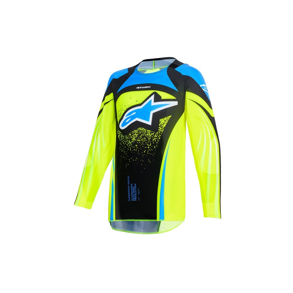 Alpinestars 2026 Supertech Nomur Youth Mx Jersey - Dark Navy/Yellow Fluoro/UCLA Blue