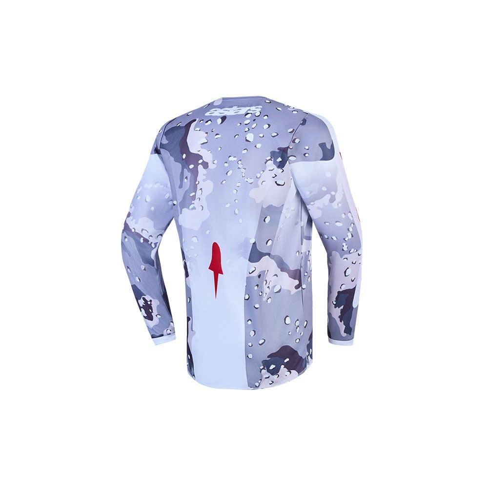 Alpinestars 2027 Youth Fluid Lone Jersey Gray Camo/White/Fire Red