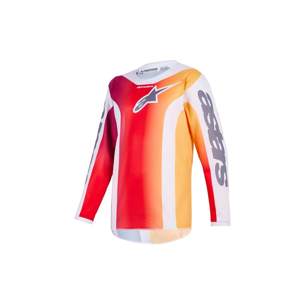 Alpinestars 2026 Fluid Portl Youth Mx Jersey - Red/Light Gray/Dark Gray