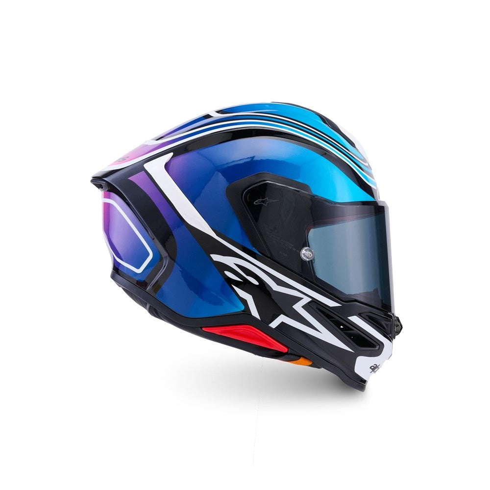 Alpinestars Supertech R7 Helmet Zeal - Black/Blue/Pink Fluoro/White Gloss