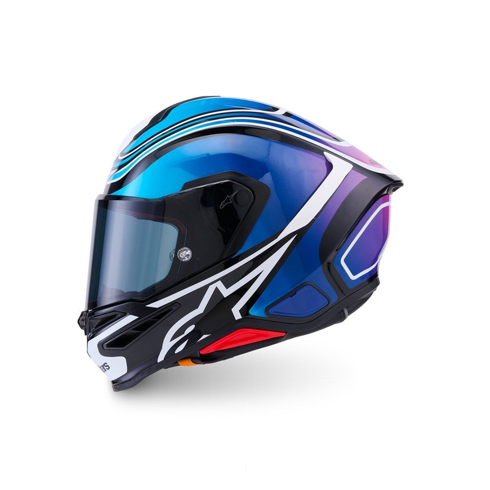 Alpinestars Supertech R7 Helmet Zeal - Black/Blue/Pink Fluoro/White Gloss