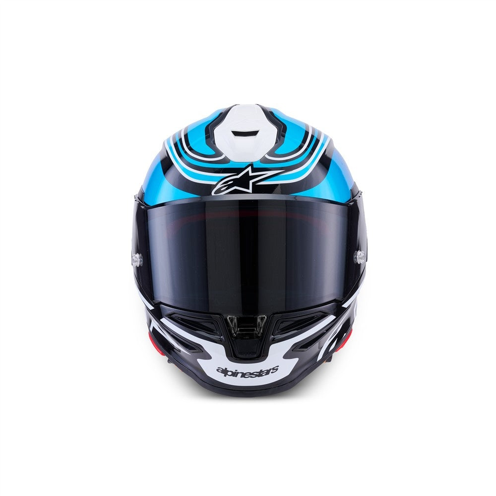 Alpinestars Supertech R7 Helmet Zeal - Black/Blue/Pink Fluoro/White Gloss