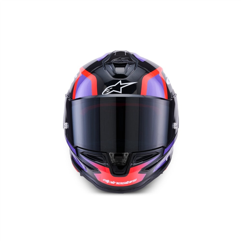 Alpinestars Supertech R7 Helmet Lumen Black/Purple/Red Fluoro/White Gloss