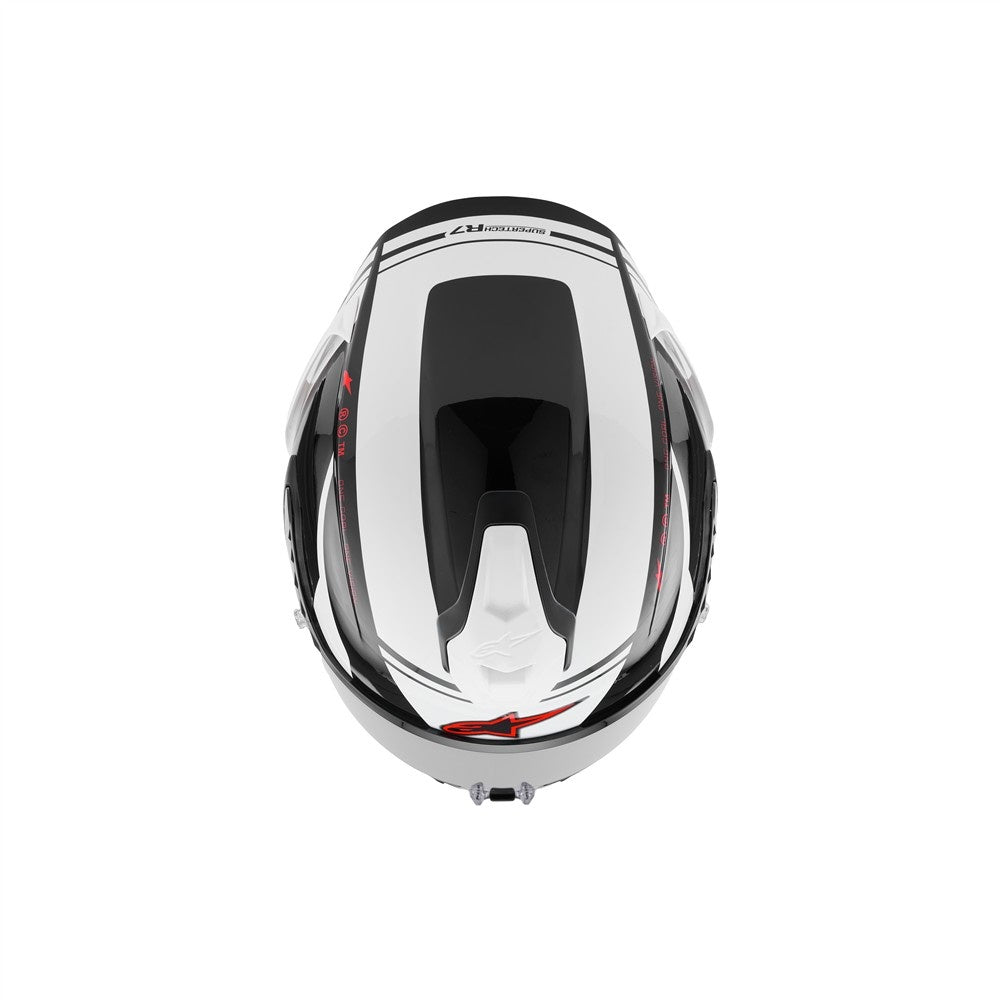 Alpinestars Supertech R7 Helmet A-Core Black/White/Red Gloss