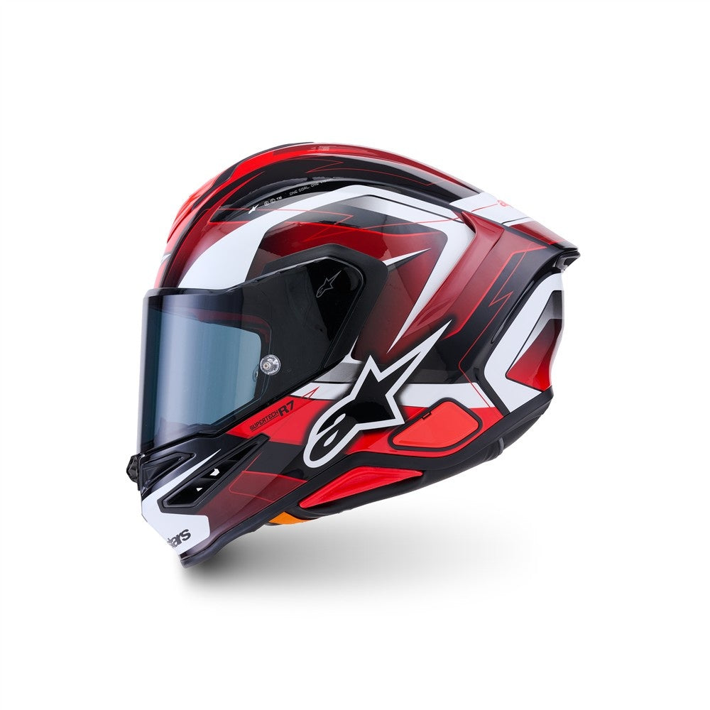 Alpinestars Supertech R7 Helmet Kinetis - Black/Red/White Gloss