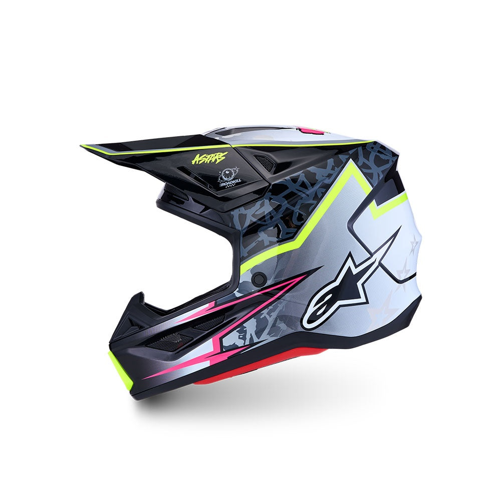 Alpinestars 2027 S-M7 Blaster Helmet - Black/Gray/White/Yellow Fluoro Gloss