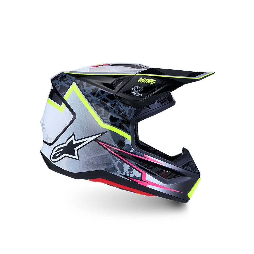 Alpinestars 2027 S-M7 Blaster Helmet - Black/Gray/White/Yellow Fluoro Gloss