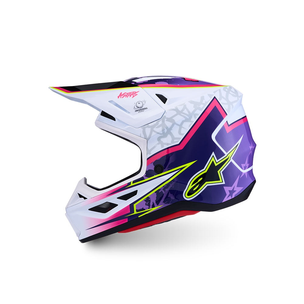 Alpinestars 2027 S-M7 Blaster Helmet - Purple/Pink/White Gloss
