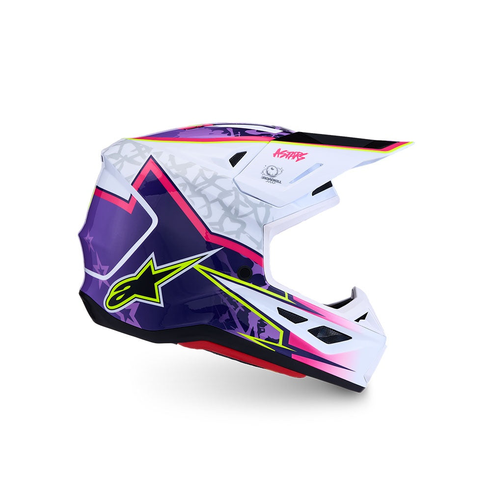 Alpinestars 2027 S-M7 Blaster Helmet - Purple/Pink/White Gloss