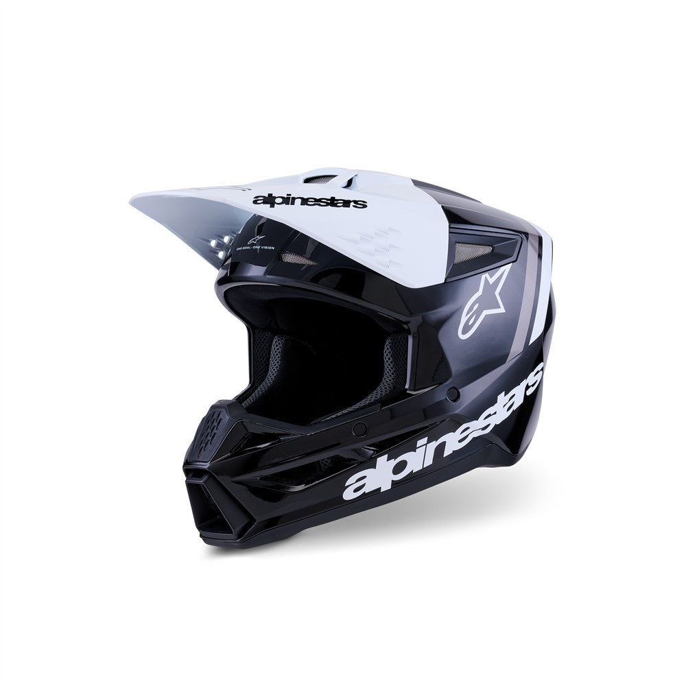 Alpinestars S-M3 Radium Helmet -  Black/White/Gray Gloss