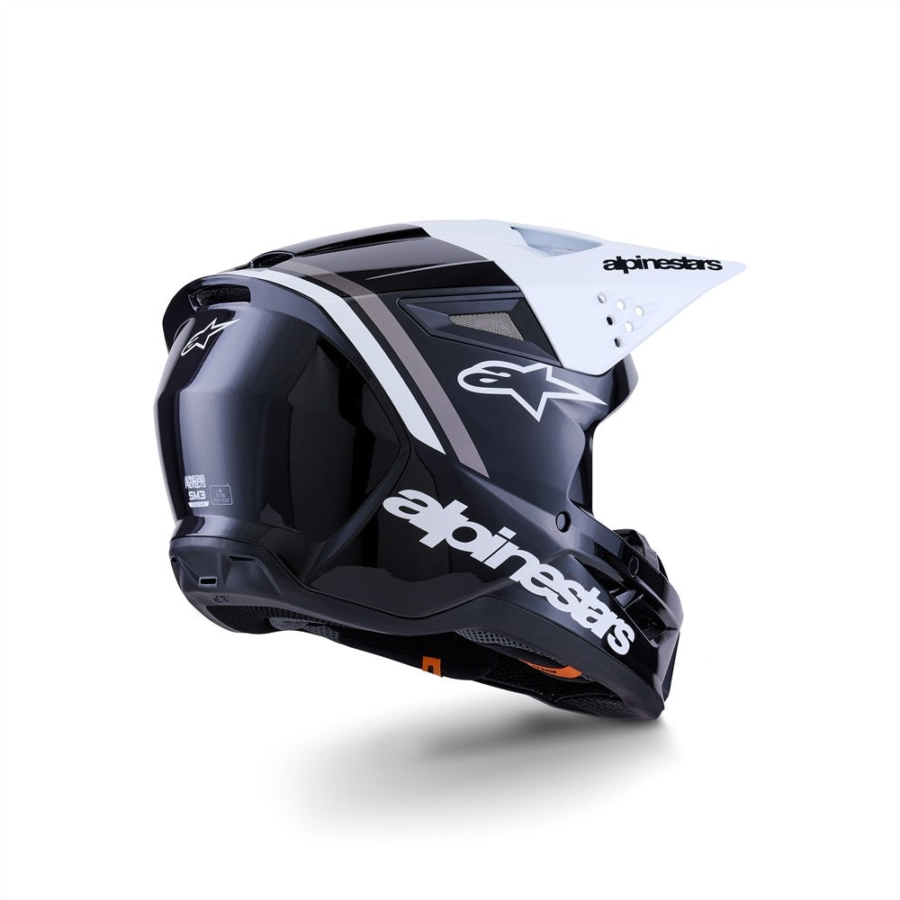 Alpinestars S-M3 Radium Helmet -  Black/White/Gray Gloss