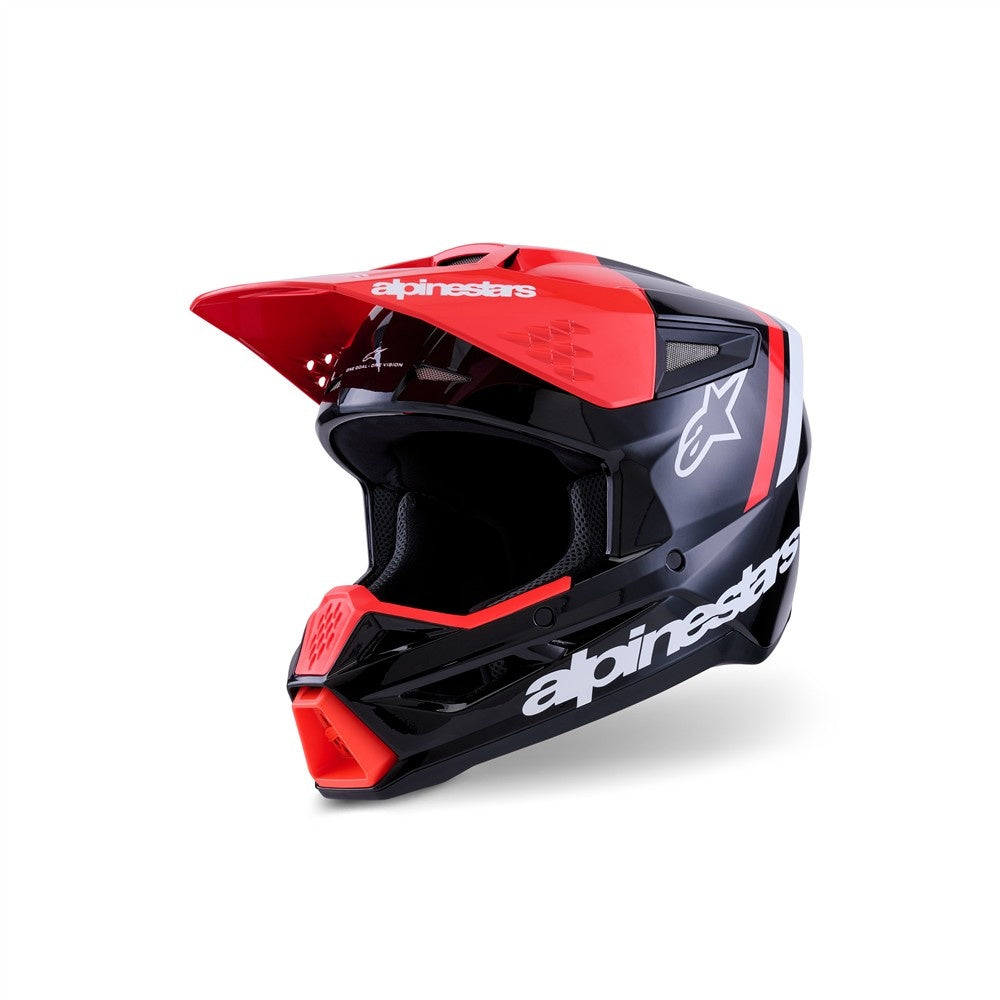 Alpinestars S-M3 Radium Helmet -Black/Red Fluoro/White Gloss