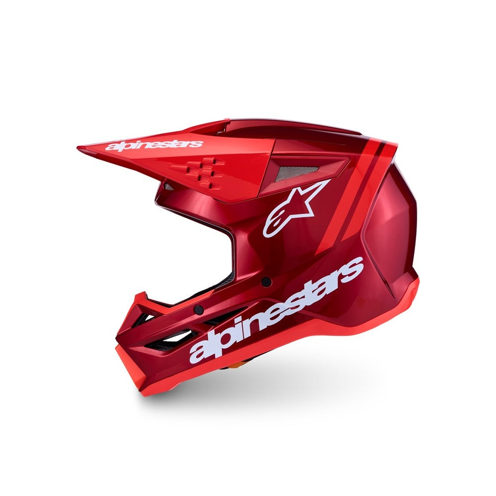 Alpinestars S-M3 Radium MX Helmet - Red Metallic/Red Fluoro/White Gloss