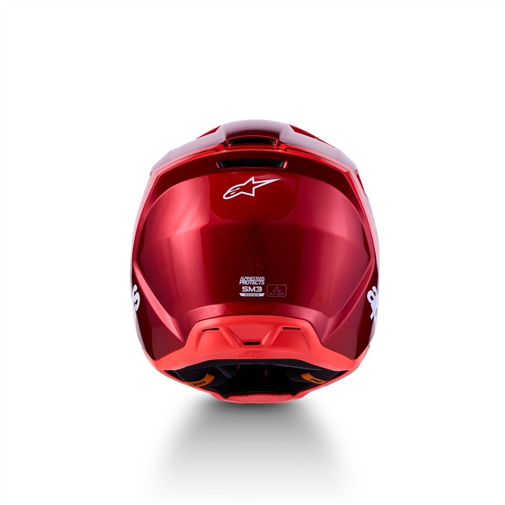 Alpinestars S-M3 Radium MX Helmet - Red Metallic/Red Fluoro/White Gloss