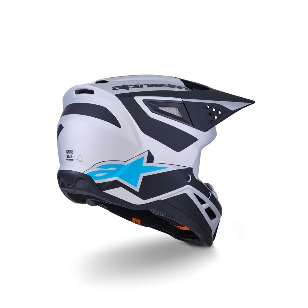 Alpinestars S-M3 Heat Helmet - Silver/Blue/Black Matte