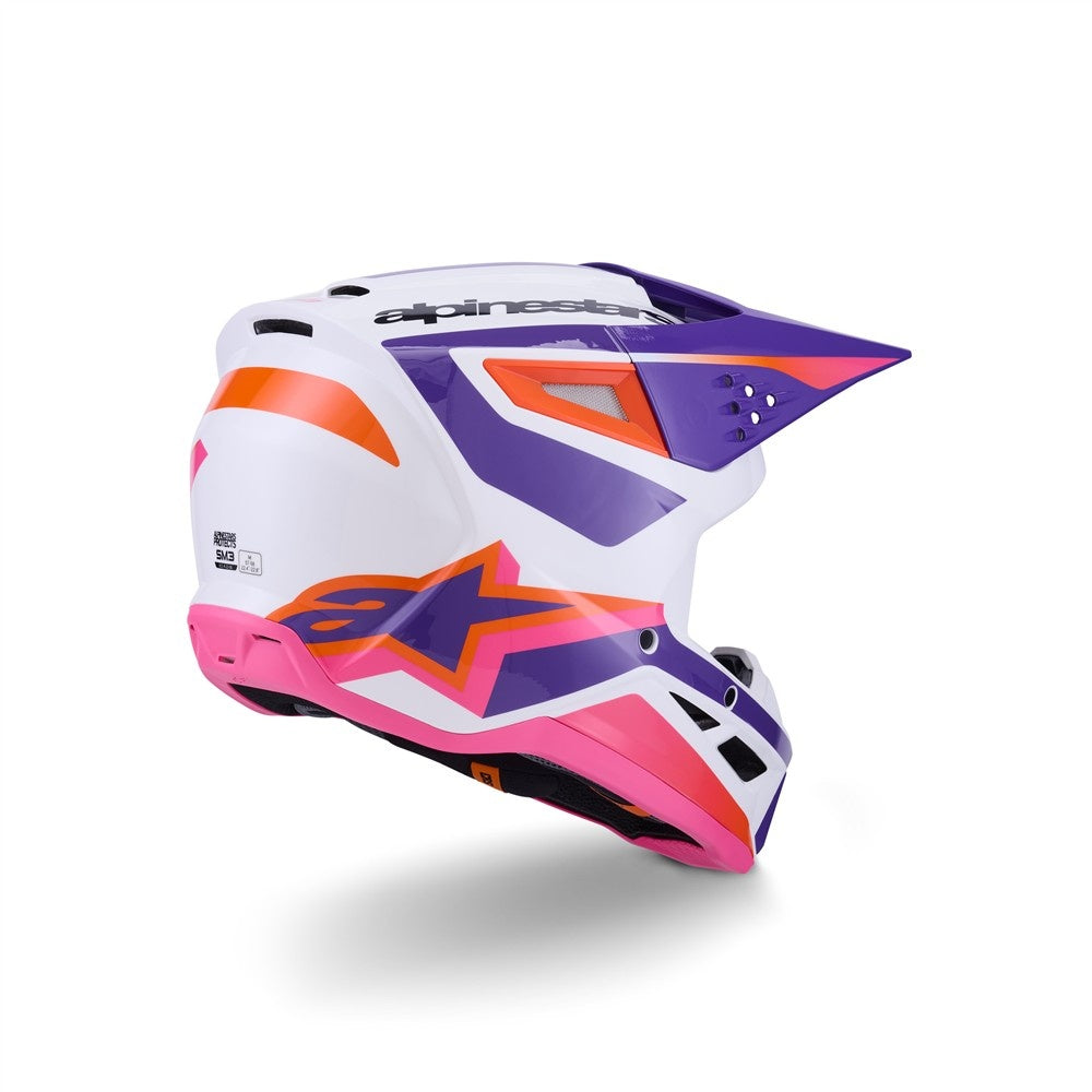 Alpinestars S-M3 Heat Helmet  - White/Purple/Pink Gloss