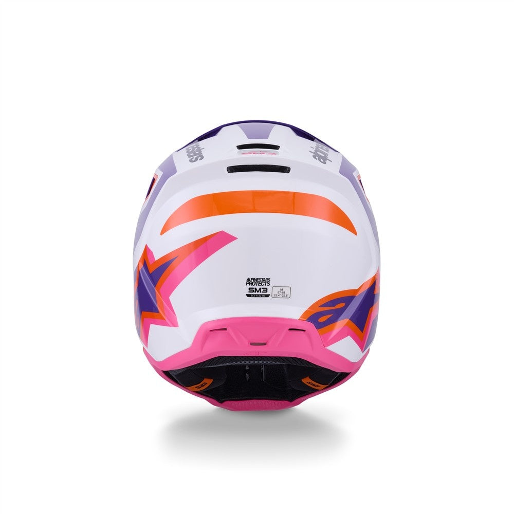 Alpinestars S-M3 Heat Helmet  - White/Purple/Pink Gloss