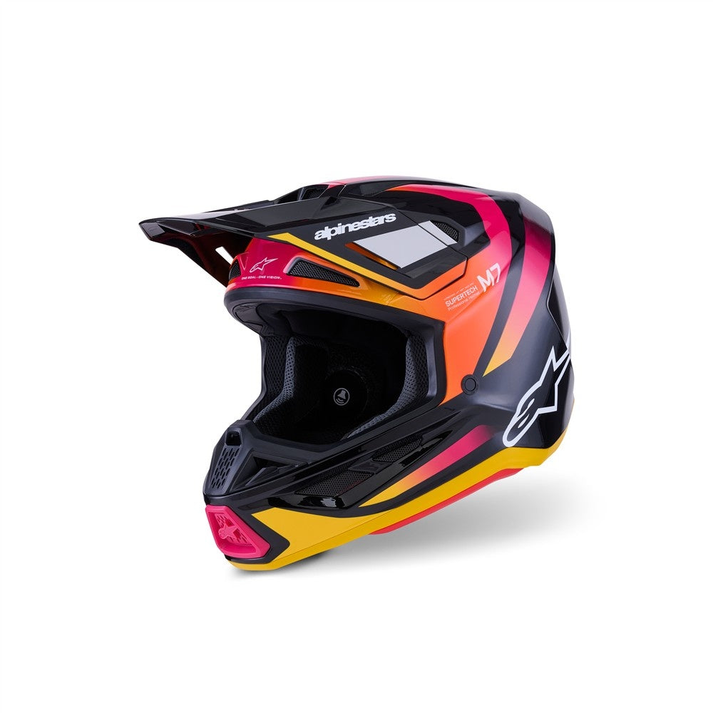 Alpinestars S-M7 Rise Helmet - Black/Yellow/Pink