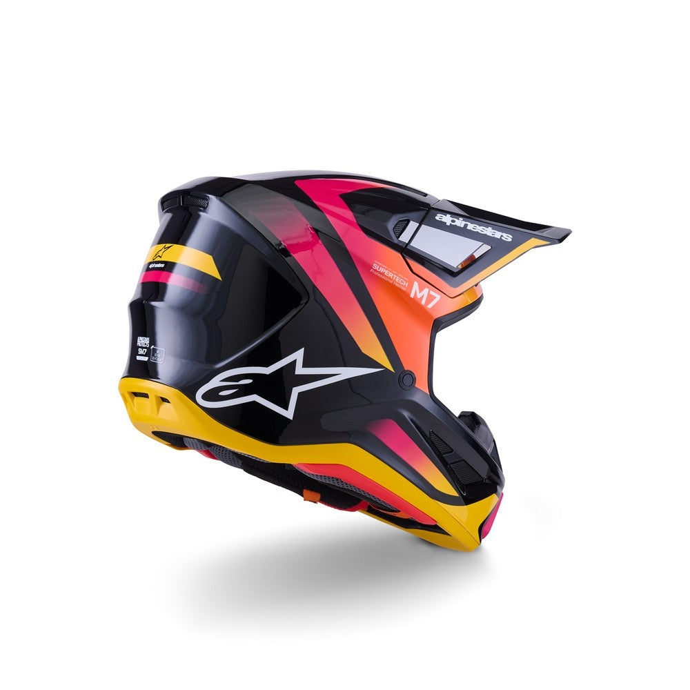 Alpinestars S-M7 Rise Helmet - Black/Yellow/Pink