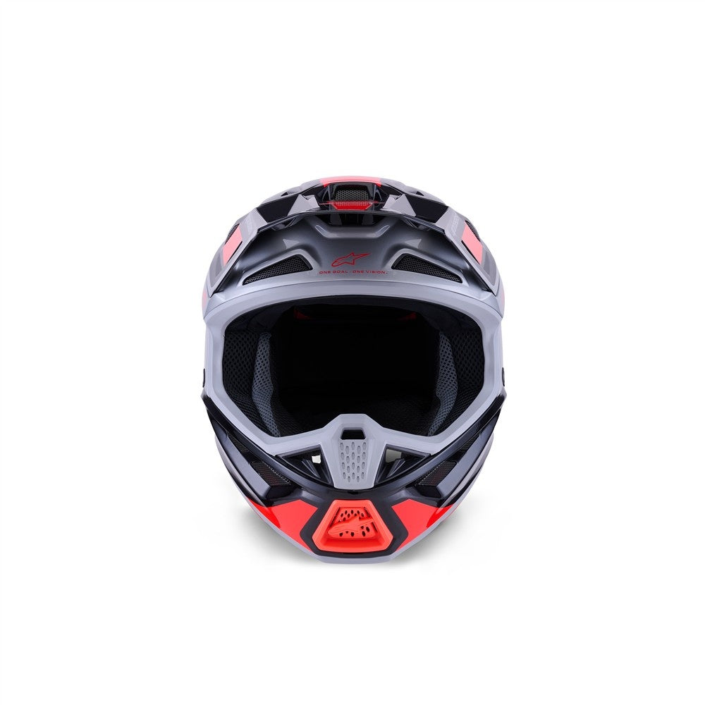 Alpinestars S-M7 Rise Helmet - Black/Sliver/Red Fluoro Gloss