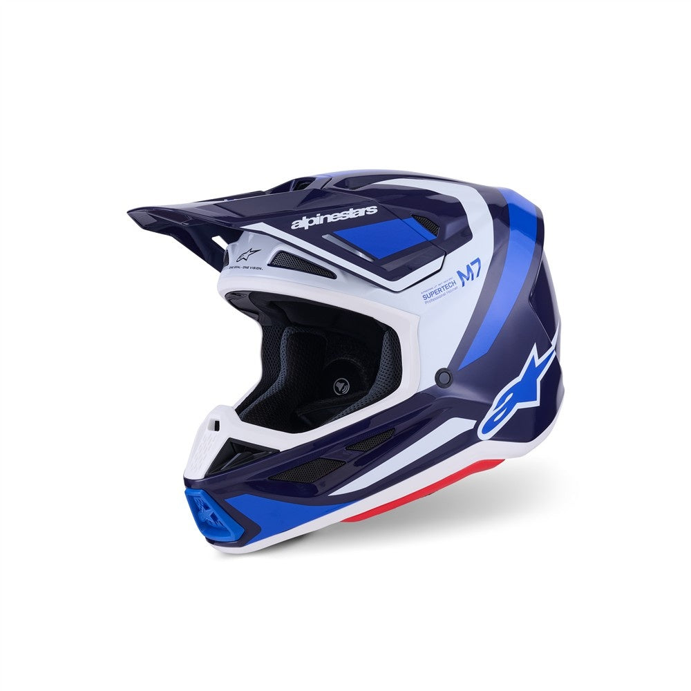 Alpinestars S-M7 Rise Helmet - Blue/White Gloss