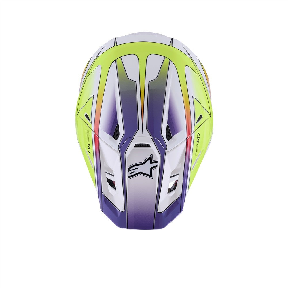 Alpinestars S-M7 Fuse Helmet - White/Yellow Fluoro/Purple Gloss