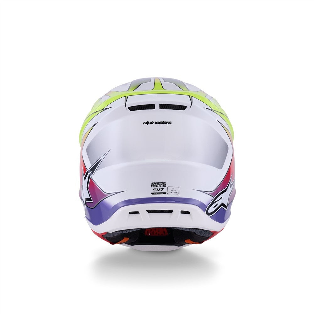 Alpinestars S-M7 Fuse Helmet - White/Yellow Fluoro/Purple Gloss