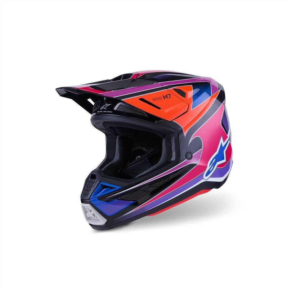 Alpinestars S-M7 Fuse Helmet - Blue/Purple/Pink Gloss