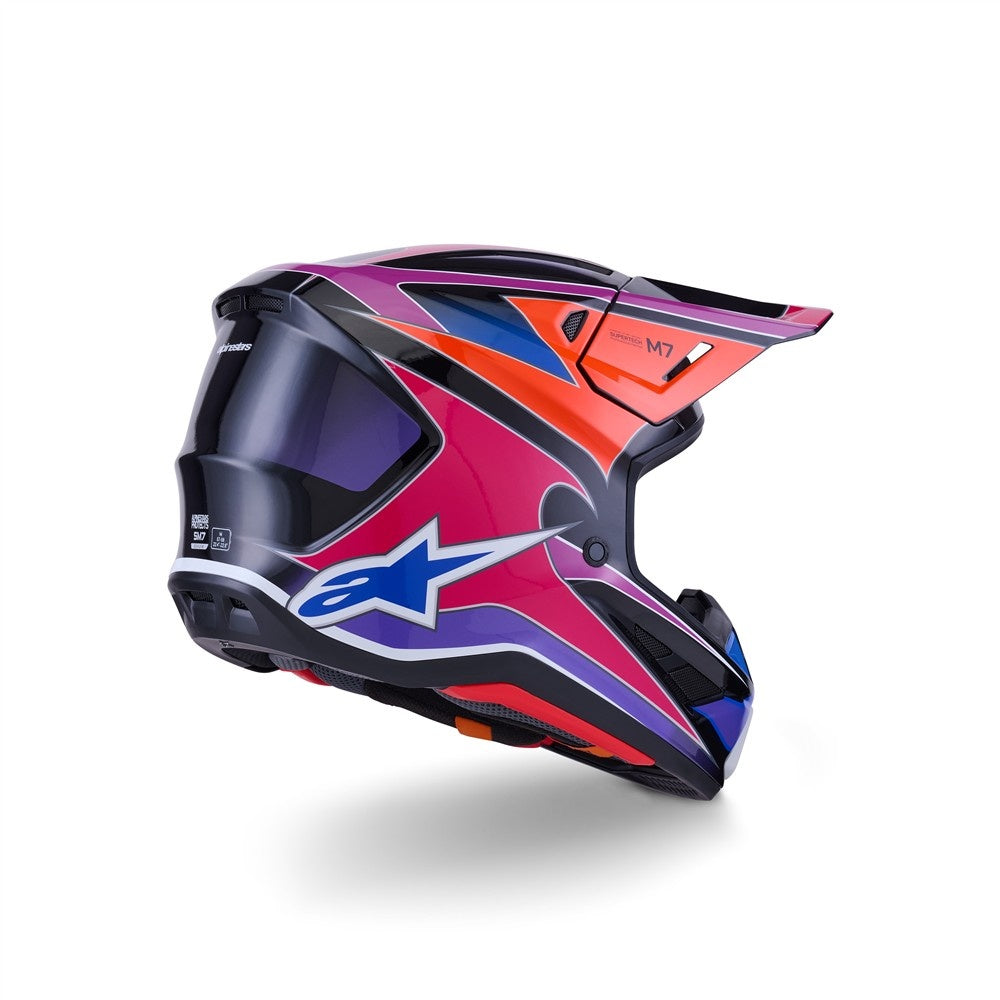 Alpinestars S-M7 Fuse Helmet - Blue/Purple/Pink Gloss