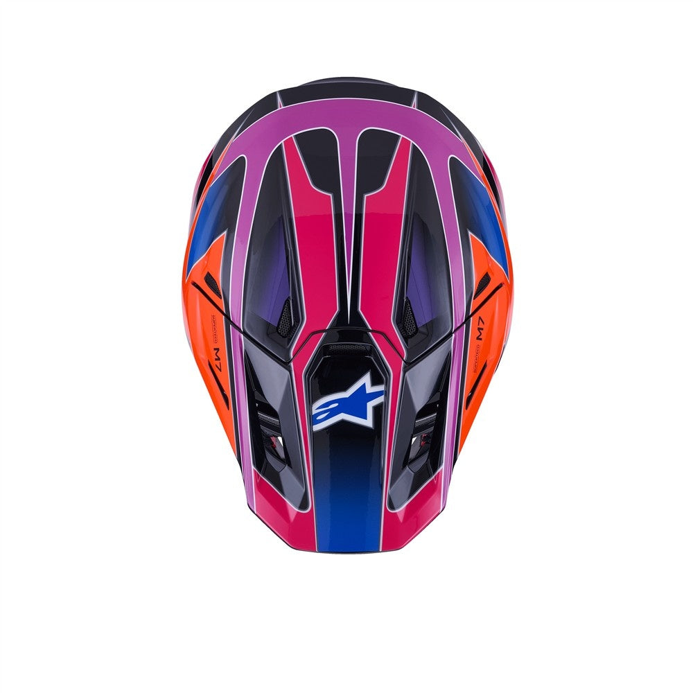 Alpinestars S-M7 Fuse Helmet - Blue/Purple/Pink Gloss