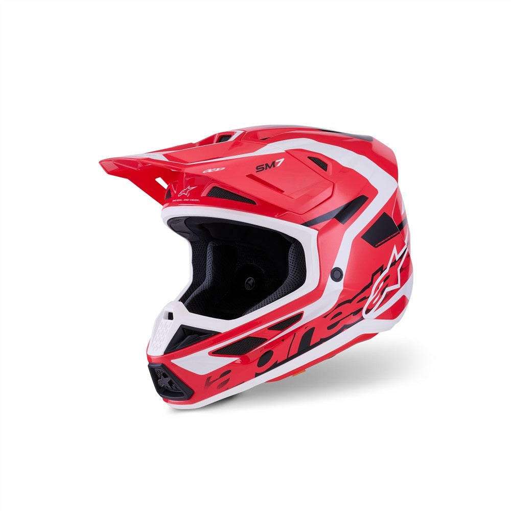 Alpinestars S-M7 Deed Helmet - Red/Black/White Gloss