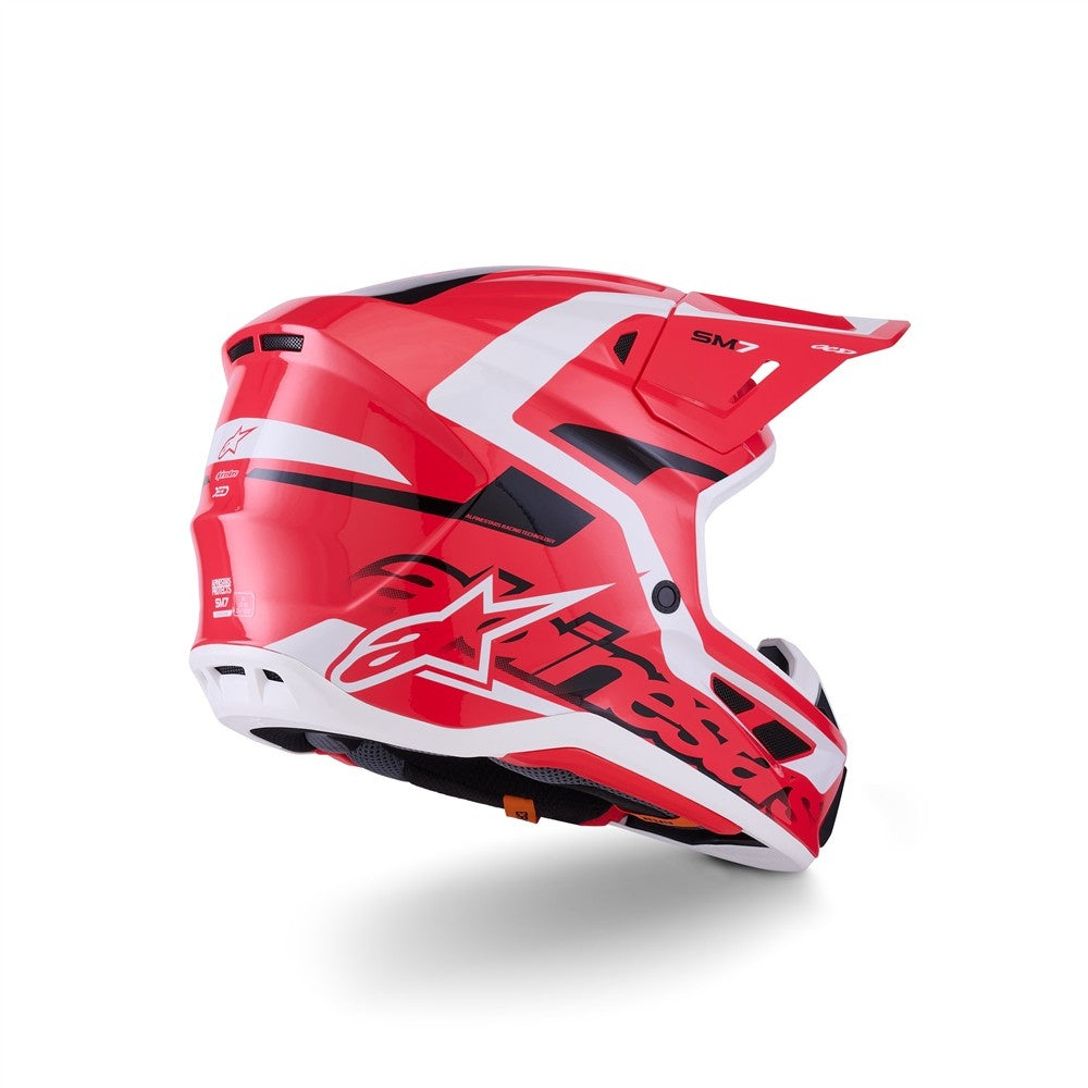 Alpinestars S-M7 Deed Helmet - Red/Black/White Gloss