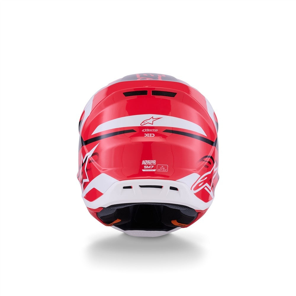 Alpinestars S-M7 Deed Helmet - Red/Black/White Gloss