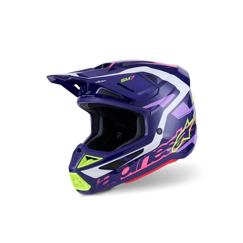 Alpinestars S-M7 Deed Helmet - Purple/Pink Gloss