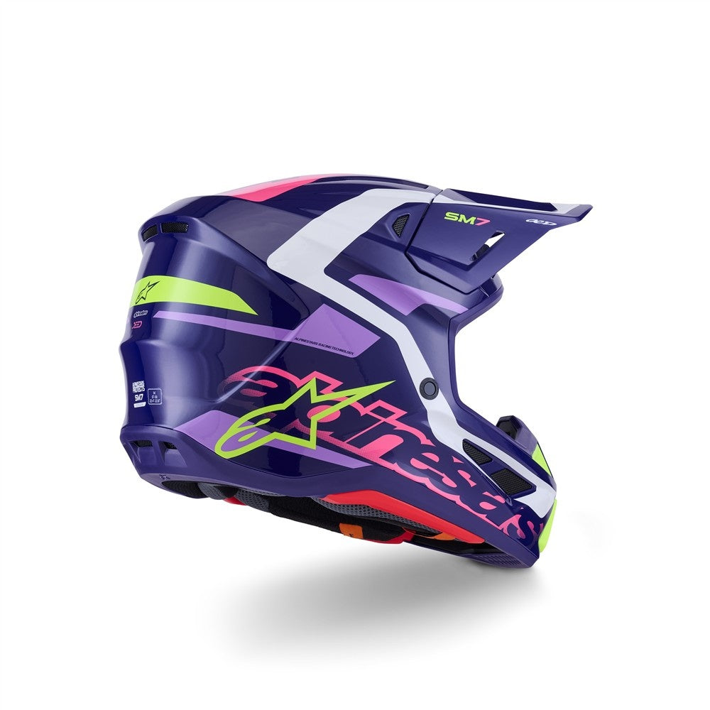 Alpinestars S-M7 Deed Helmet - Purple/Pink Gloss