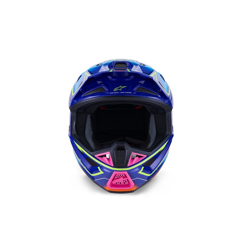 Alpinestars S-M7 Cast Helmet - Blue/Pink/Yellow Fluoro Gloss