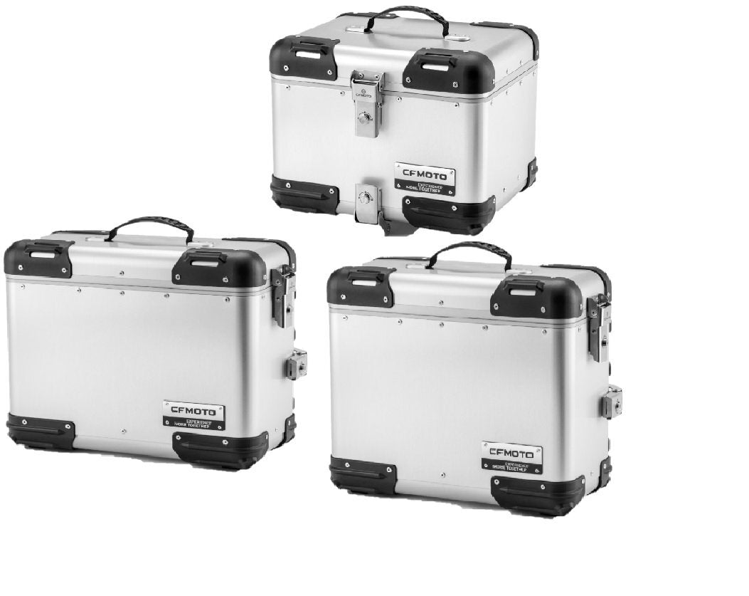 CFMOTO 800MT-X Three-Piece Aluminium Luggage Kit - Silver
