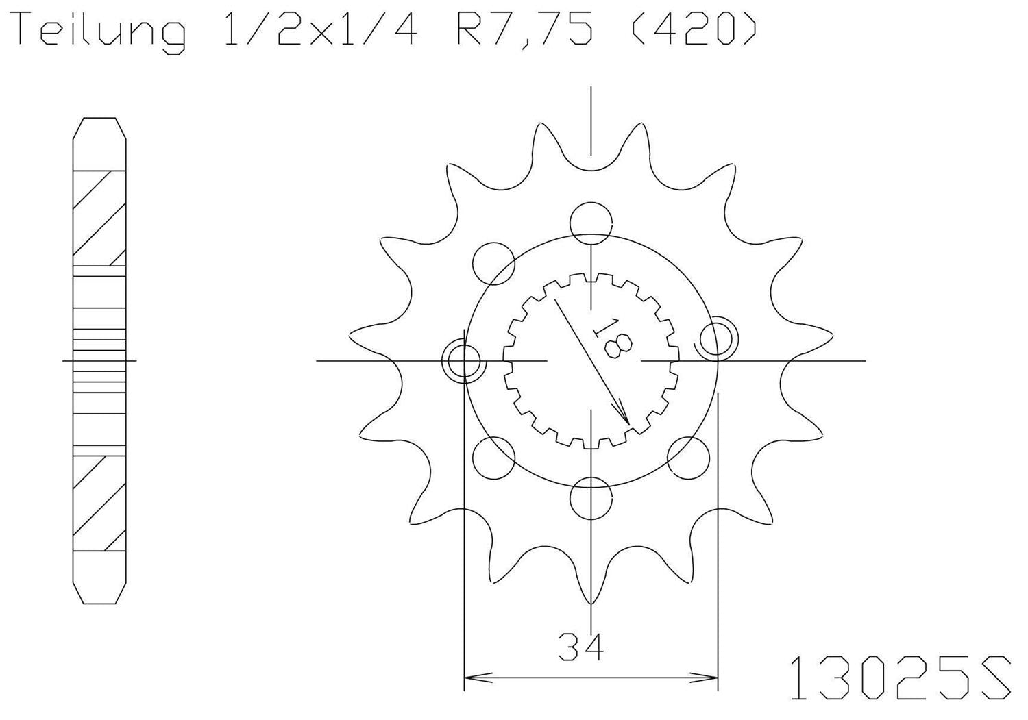 SPROCKET FRONT MOTO MASTER STEEL 14T HONDA CRF150F 07-24 CRF150R 07-23