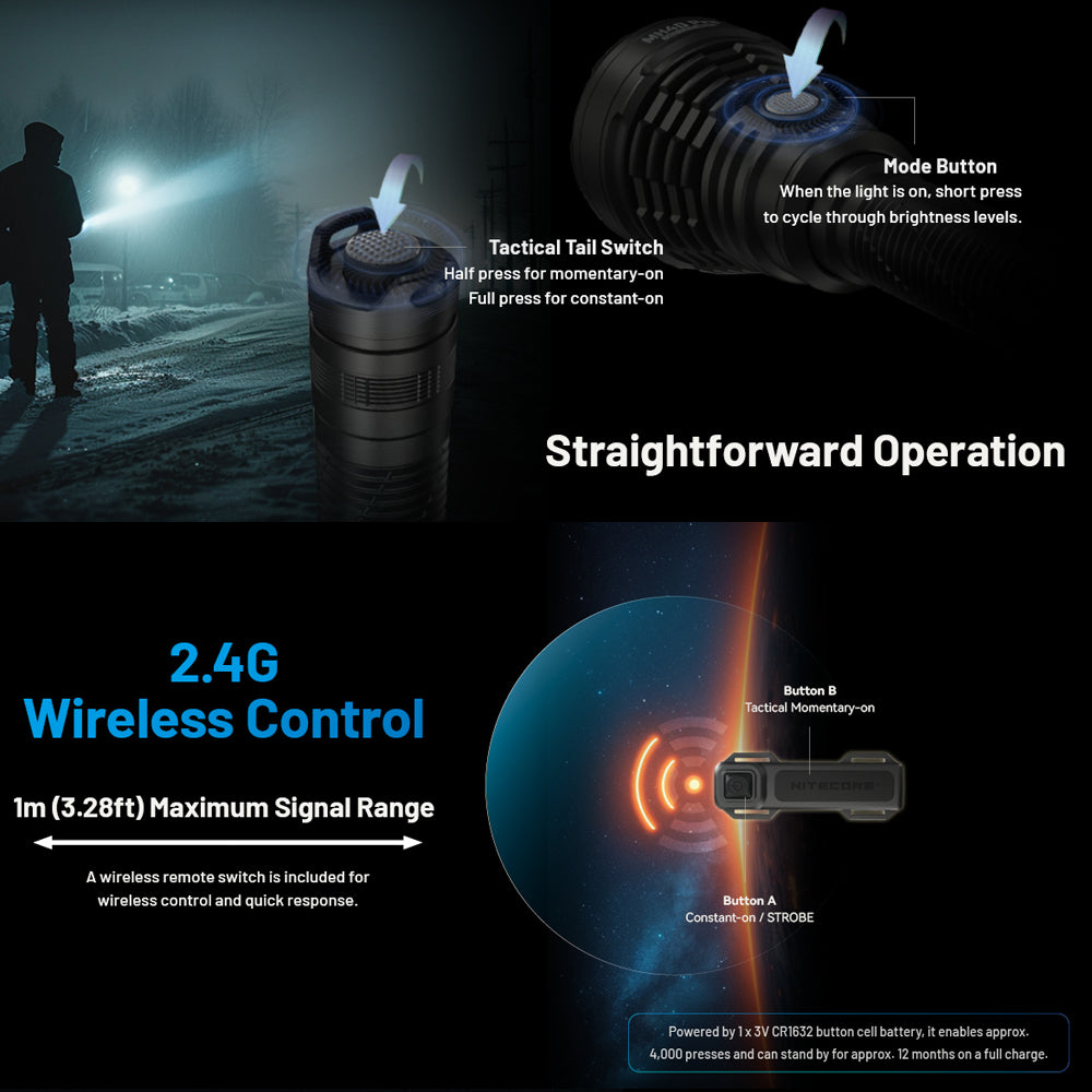 NITECORE MH40 PRO 3500 LUMEN UHI BRIGHT LONG RANGE HUNTING FLASHLIGHT