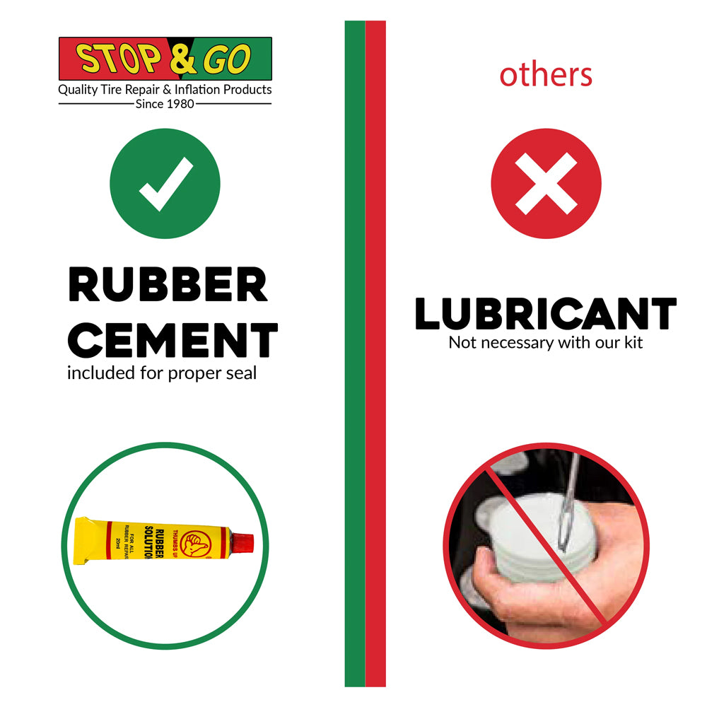 STOP & GO TYRE PLUGGER MOTORCYCLE ATV REPAIR KIT TUBE & TUBELESS