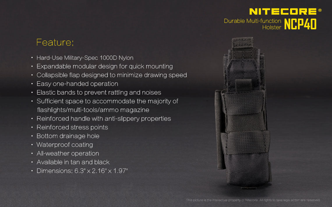 NITECORE HOLSTER FOR TACTICAL FLASHLIGHT MH27 / MH27UV