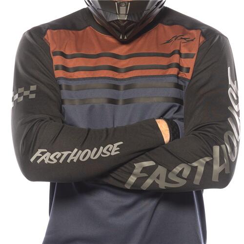 Alloy Sidewinder LS Jersey - Rust/Midnight Navy
